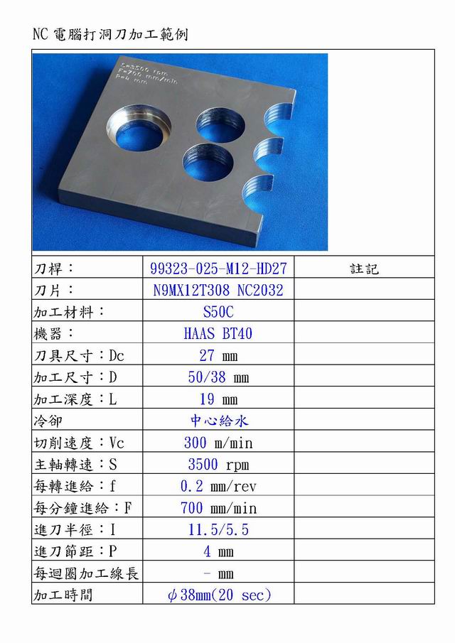 Nine9 N C 電腦打洞刀加工實例-2